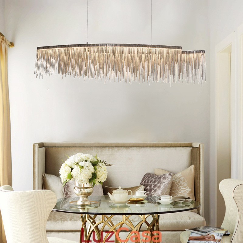 Tassels Extra Grande Tamanho Designer Teto Pendente Luz Ilha