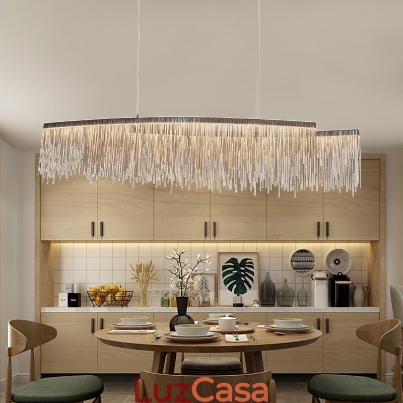 Tassels Extra Grande Tamanho Designer Teto Pendente Luz Ilha