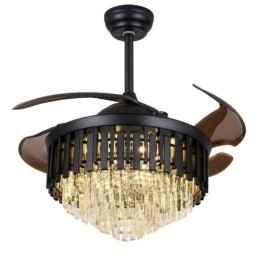 Ventilador de Teto Retrátil Light Crystal Ceiling Fan