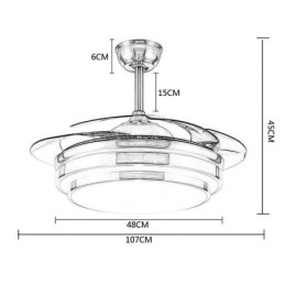 Luminária de teto moderna ABS Fan Blade Iluminação acrílica