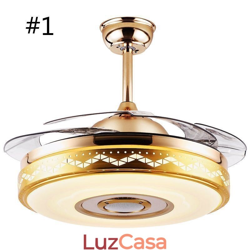Ventilador de teto moderno eletrogalvanizado com luz inversora