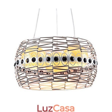 Luminária pendente Rattan Art Luminária tecida à mão