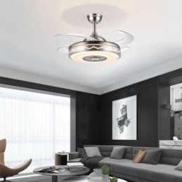 Ventilador de teto moderno eletrogalvanizado com luz inversora