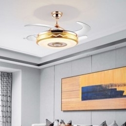 Ventilador de teto moderno eletrogalvanizado com luz inversora