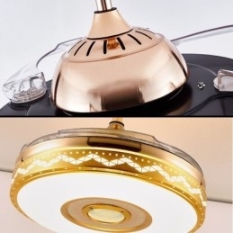 Ventilador de teto moderno eletrogalvanizado com luz inversora