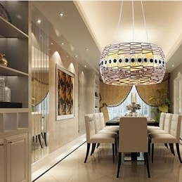 Luminária pendente Rattan Art Luminária tecida à mão