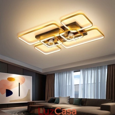Ventilador de teto com luzes Decor Ventilador Luminária acrílica Ventilador de teto com luzes Decor Ventilador Luminária acrílica