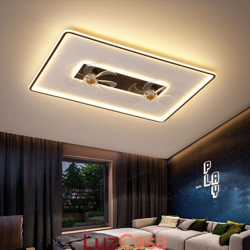 Ventilador de teto com luzes Decor Ventilador Luminária acrílica