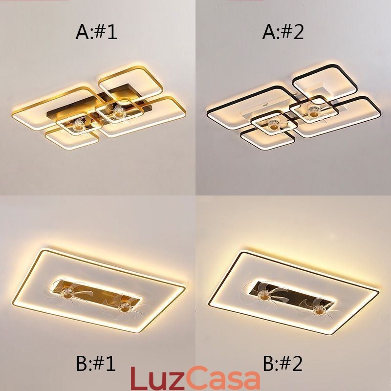 Ventilador de teto com luzes Decor Ventilador Luminária acrílica