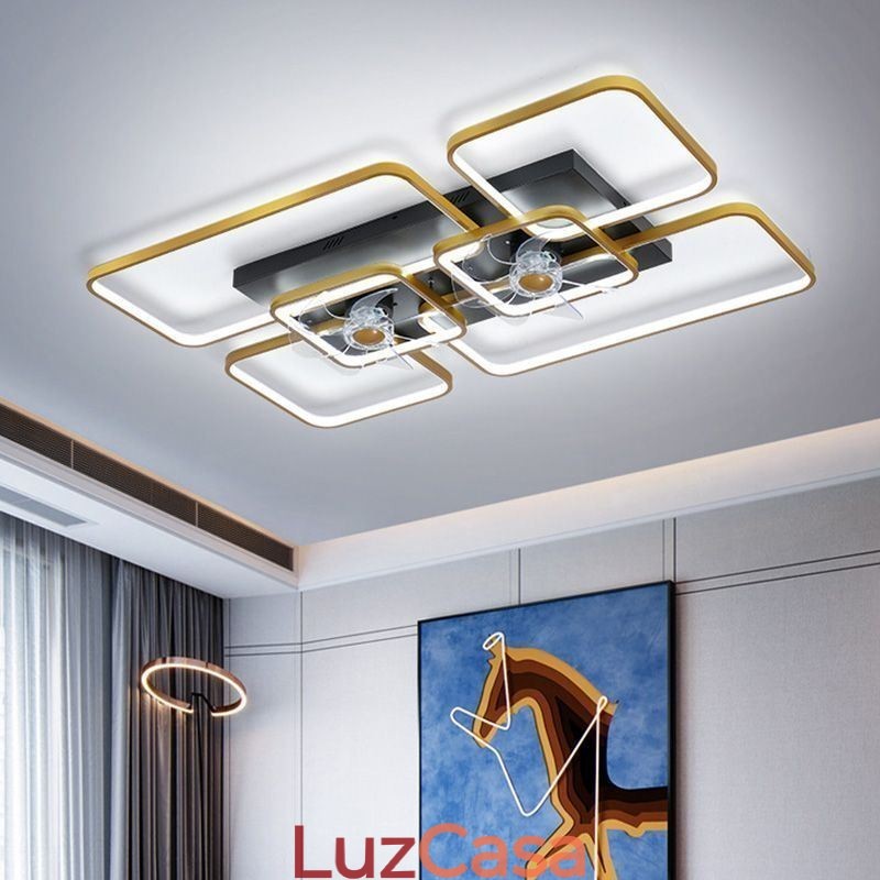 Ventilador de teto com luzes Decor Ventilador Luminária acrílica