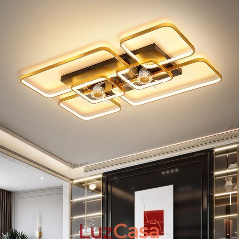 Ventilador de teto com luzes Decor Ventilador Luminária acrílica