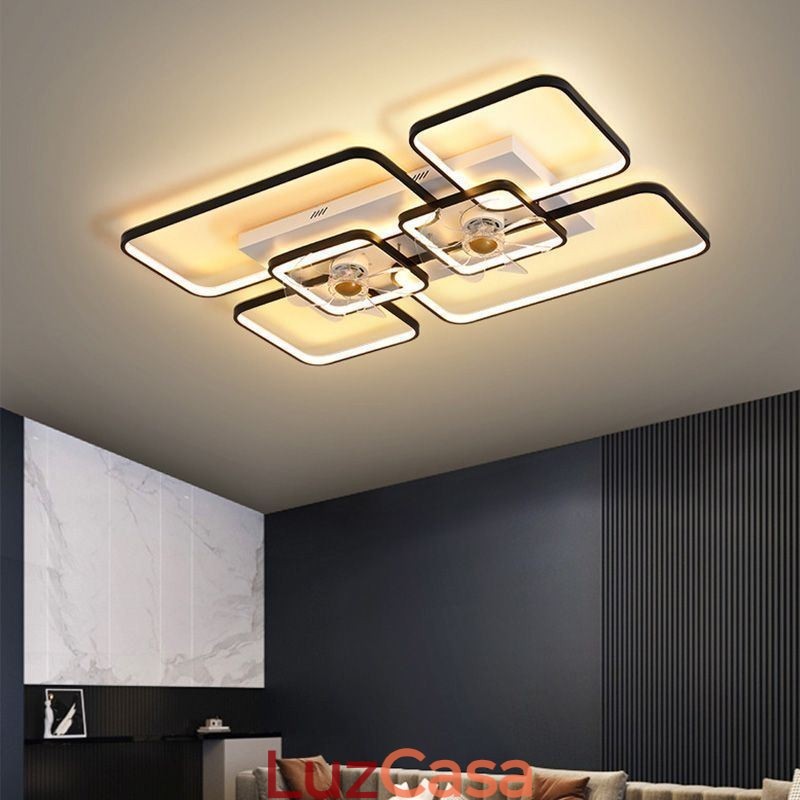 Ventilador de teto com luzes Decor Ventilador Luminária acrílica