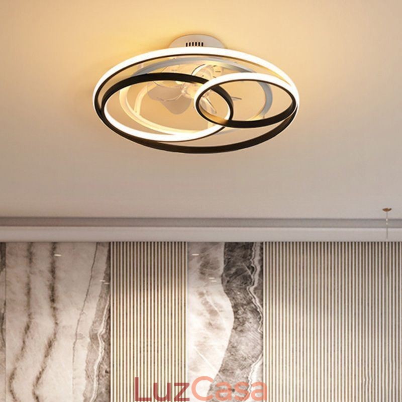 Luzes de teto modernas Círculo Anéis Designer Ventilador de teto