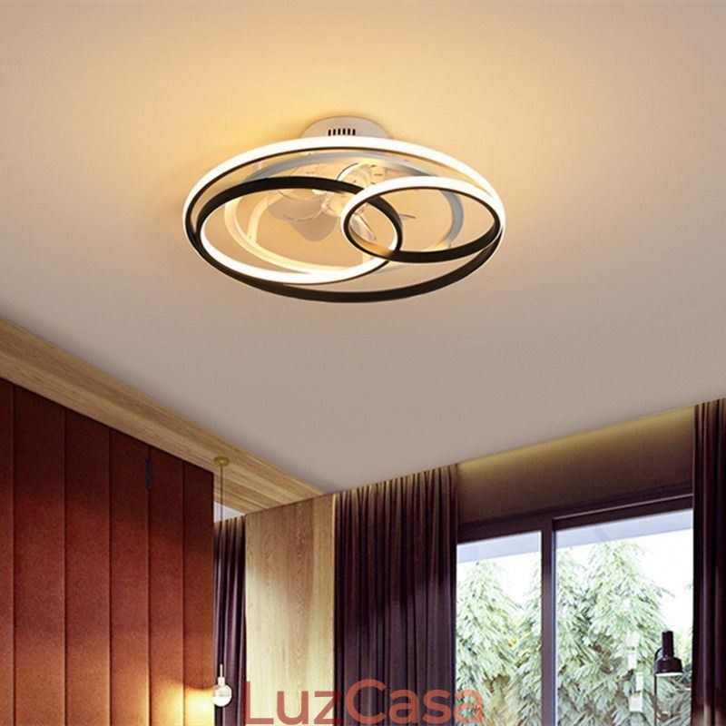 Luzes de teto modernas Círculo Anéis Designer Ventilador de teto