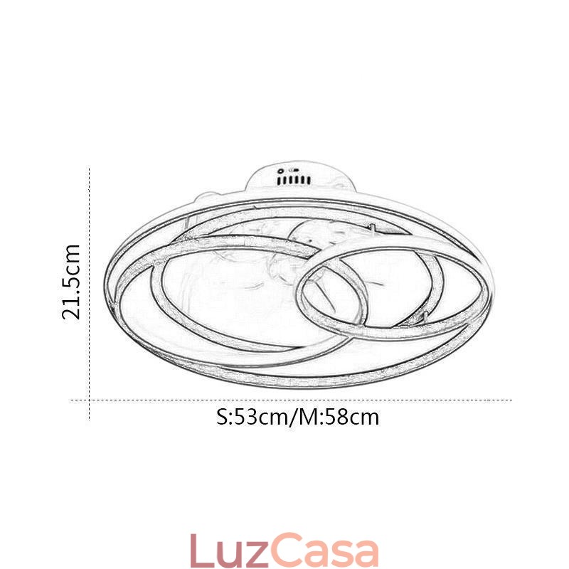 Luzes de teto modernas Círculo Anéis Designer Ventilador de teto