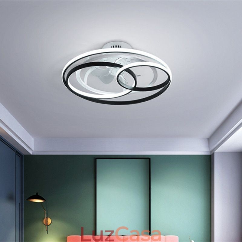 Luzes de teto modernas Círculo Anéis Designer Ventilador de teto