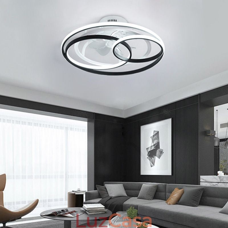 Luzes de teto modernas Círculo Anéis Designer Ventilador de teto
