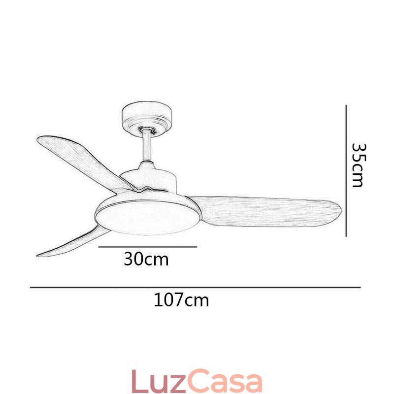 Lâmpada de ventilador inversora moderna e minimalista Lâmpada de ventilador de teto
