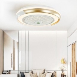 Ventilador de teto moderno, luminária de teto redonda acrílica com controle remoto