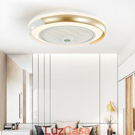 Ventilador de teto moderno, luminária de teto redonda acrílica com controle remoto Ventilador de teto moderno, luminária de teto redonda acrílica com controle remoto