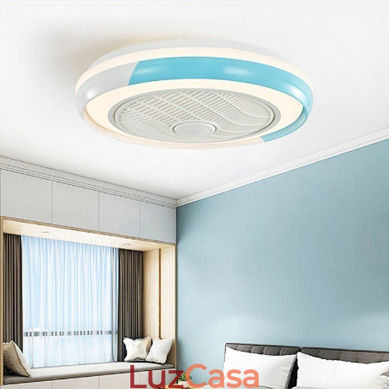 Ventilador de teto moderno, luminária de teto redonda acrílica com controle remoto