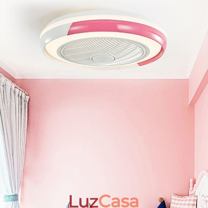 Ventilador de teto moderno, luminária de teto redonda acrílica com controle remoto