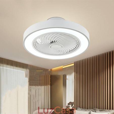Luzes de ventilador de teto modernas com controle remoto Lâmpada de teto redonda de acrílico Luzes de ventilador de teto modernas com controle remoto Lâmpada de teto redonda de acrílico