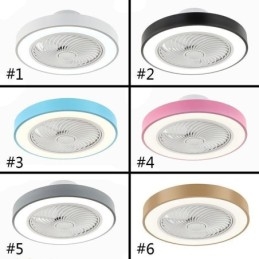 Luzes de ventilador de teto modernas com controle remoto Lâmpada de teto redonda de acrílico