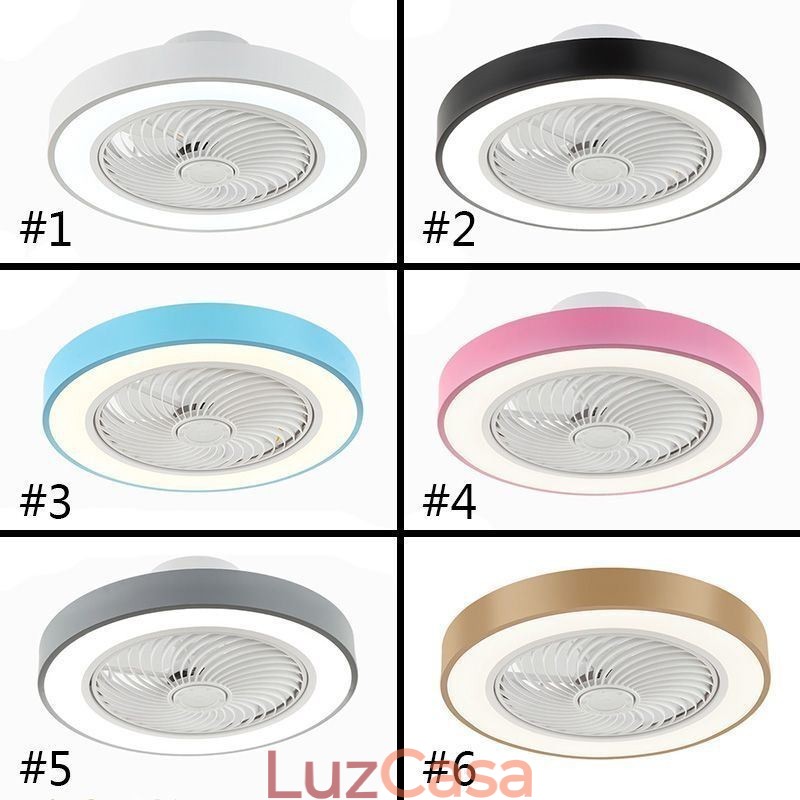 Luzes de ventilador de teto modernas com controle remoto Lâmpada de teto redonda de acrílico