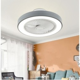 Luzes de ventilador de teto modernas com controle remoto Lâmpada de teto redonda de acrílico