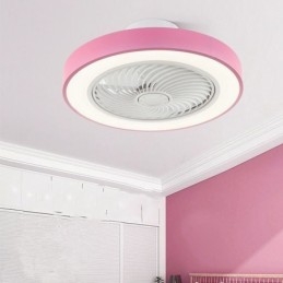 Luzes de ventilador de teto modernas com controle remoto Lâmpada de teto redonda de acrílico