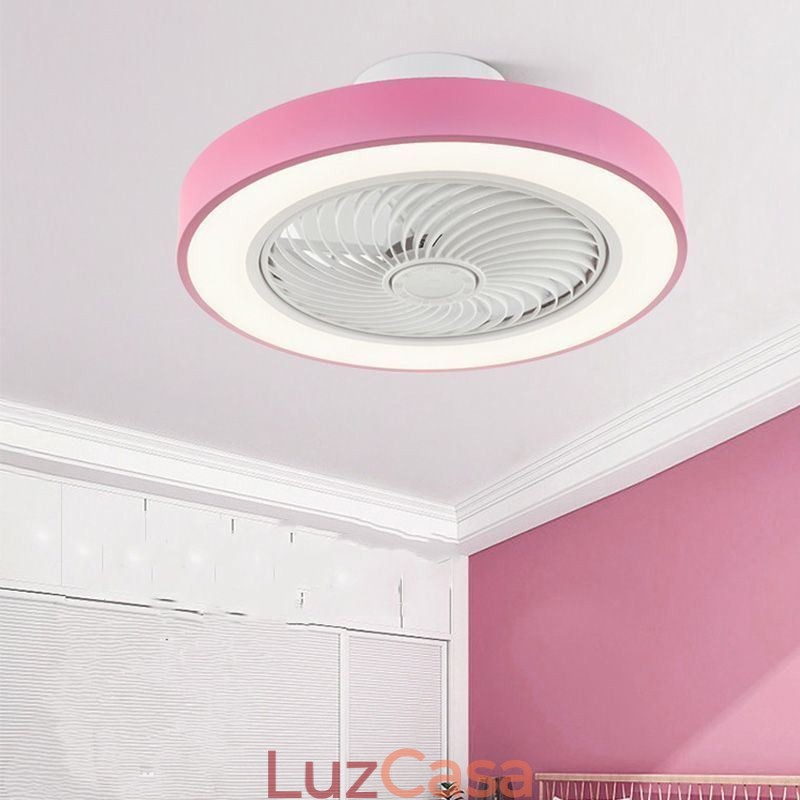 Luzes de ventilador de teto modernas com controle remoto Lâmpada de teto redonda de acrílico