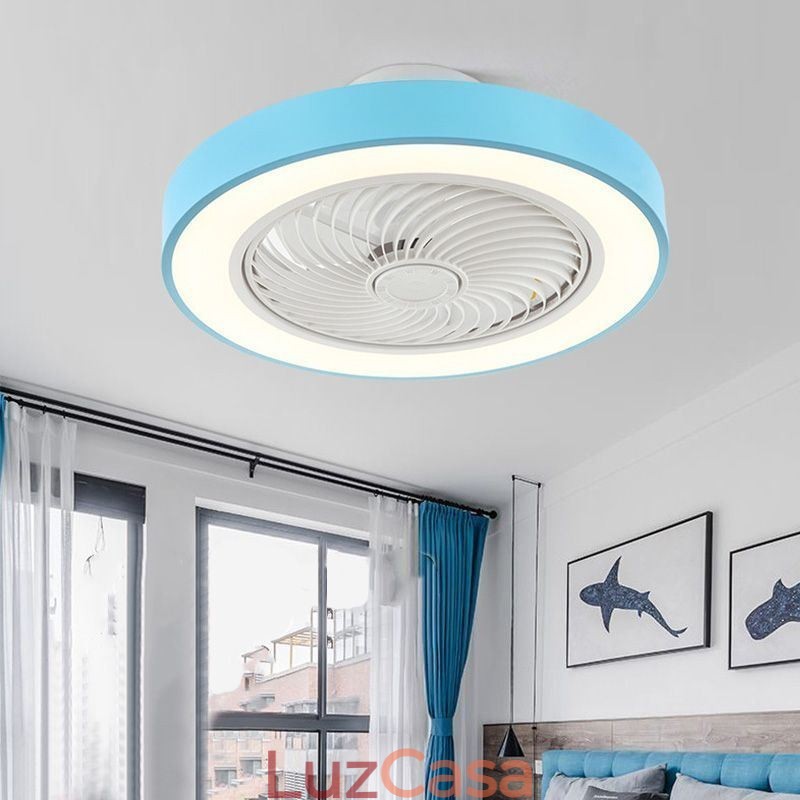 Luzes de ventilador de teto modernas com controle remoto Lâmpada de teto redonda de acrílico