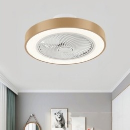 Luzes de ventilador de teto modernas com controle remoto Lâmpada de teto redonda de acrílico