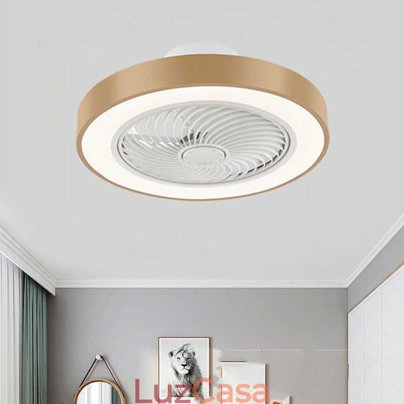 Luzes de ventilador de teto modernas com controle remoto Lâmpada de teto redonda de acrílico