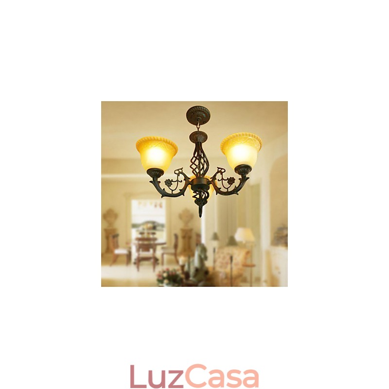 Lustre de ferro forjado vintage