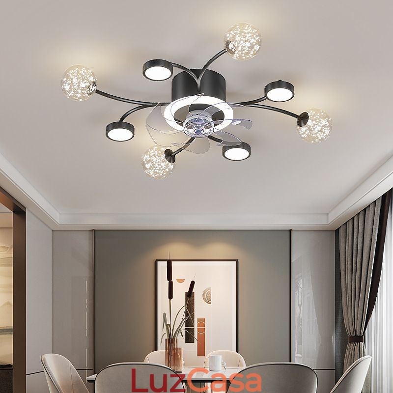 Lustre de teto criativo com ventilador