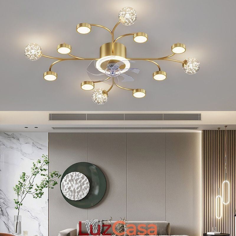 Lustre de teto criativo com ventilador