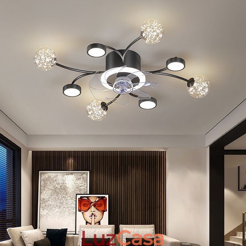 Lustre de teto criativo com ventilador