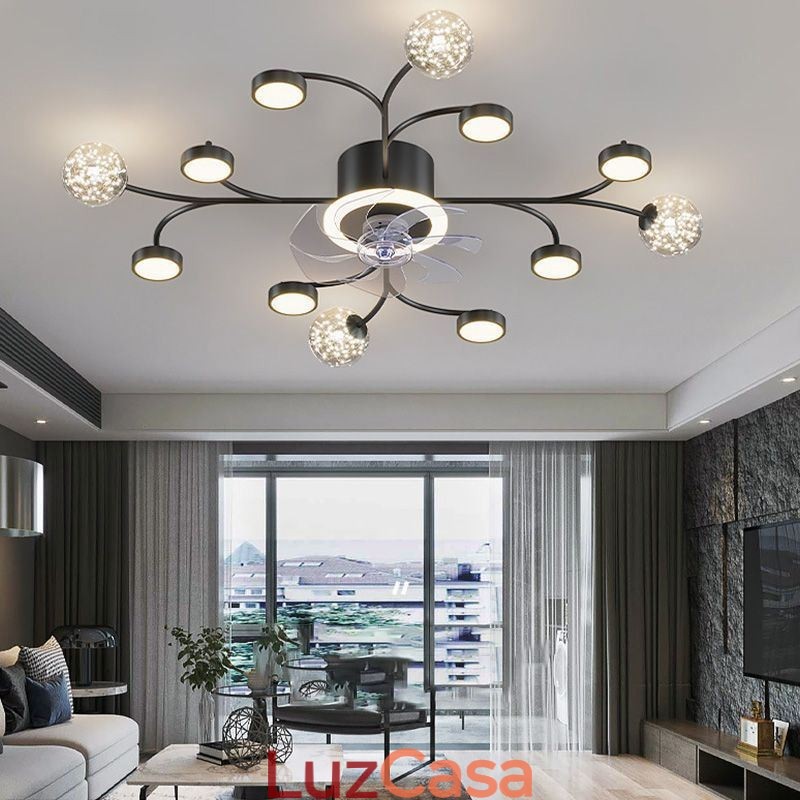 Lustre de teto criativo com ventilador