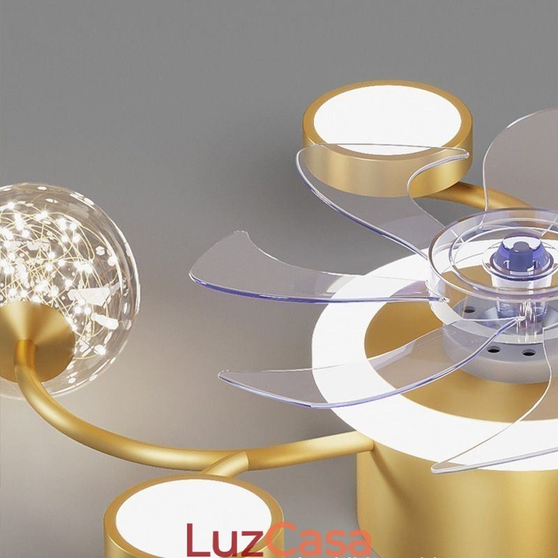 Lustre de teto criativo com ventilador