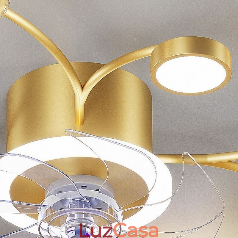 Lustre de teto criativo com ventilador