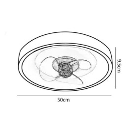 Ventilador de teto inversor moderno com controle remoto, lâmpada de ventilador de teto