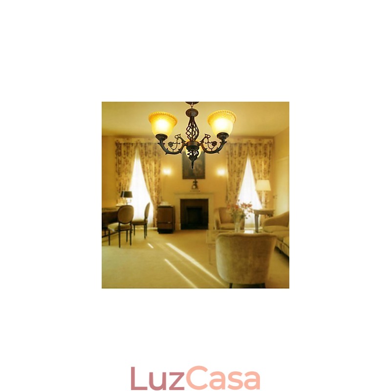 Lustre de ferro forjado vintage