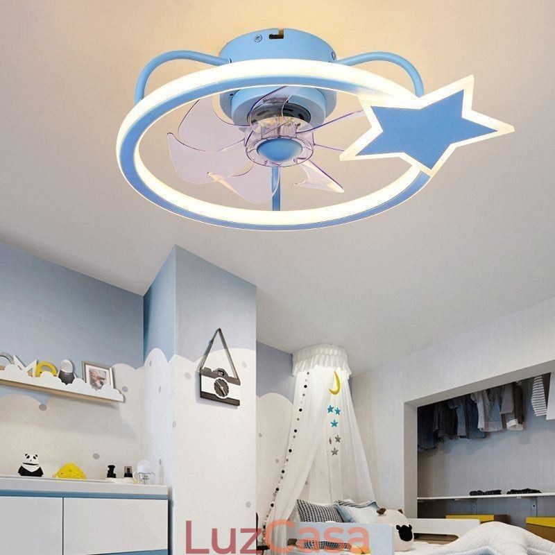 Ventilador de teto de desenho animado, luminária de teto criativa para crianças