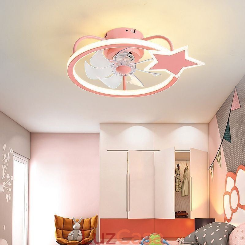 Ventilador de teto de desenho animado, luminária de teto criativa para crianças