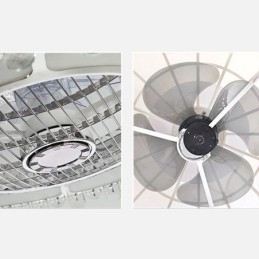 Ventilador de teto de cristal Luz dourada Lâmpada de teto redonda