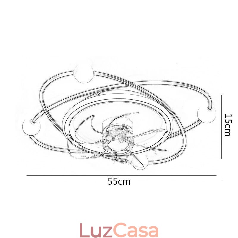 Ventiladores de teto modernos Iluminação interna Jantar