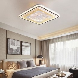 Ventilador de teto inteligente com decoração de escurecimento contínuo de luz