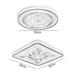 Ventilador de teto inteligente com decoração de escurecimento contínuo de luz